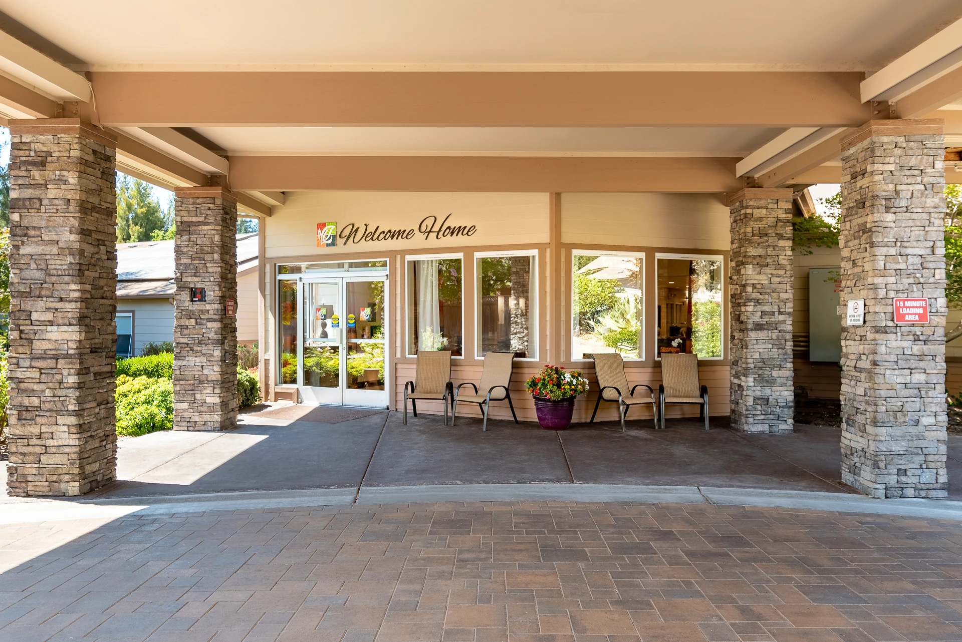 entrance to senior living community